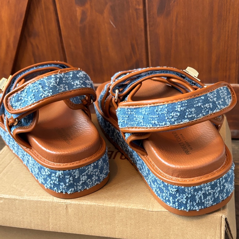 Brown and Blue Project Cloud Platform Sandals NWT - image 4